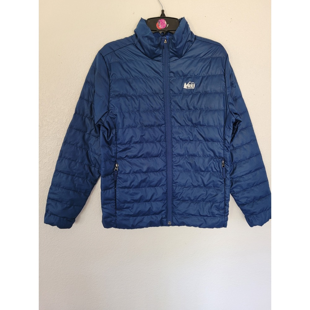 REI Co-op Kids Large Blue 650 Down Puffer Jacket Full Zip Outdoor Hiking #8